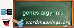 WordMeaning blackboard for genus argynnis